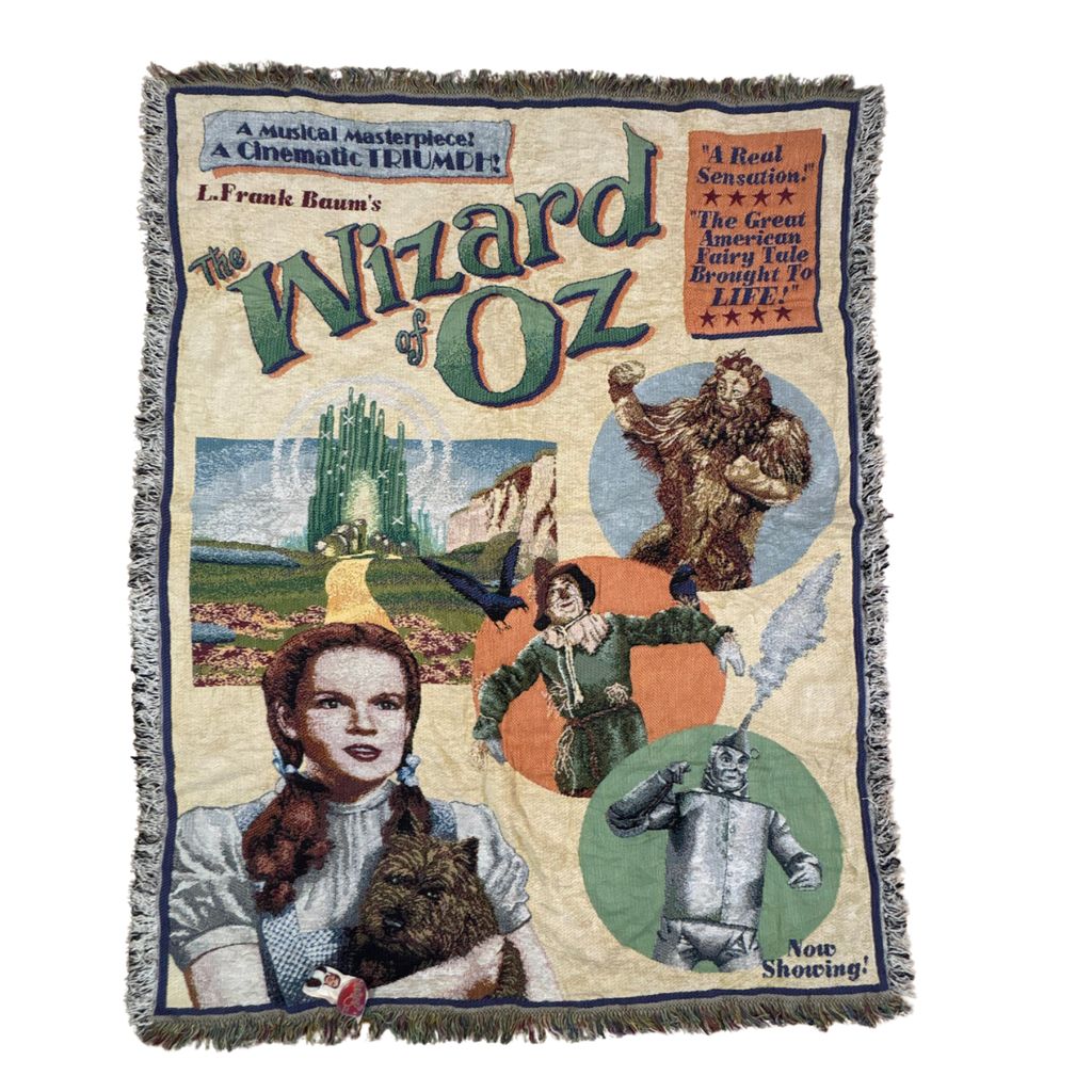 vintageラグ ブランケット マルチカバー タペストリー 未使用タグ付き オズの魔法使い Rug Blanket The Wizard of Oz 4035