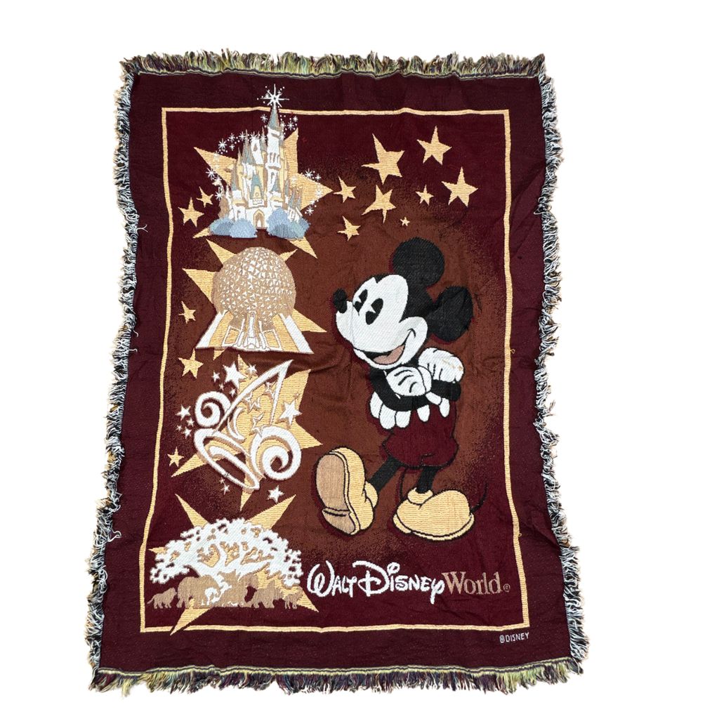 vintageラグ ブランケット マルチカバー タペストリー WDW シンデレラ城 エプコット マジックキングダム Rug Blanket Disney4045
