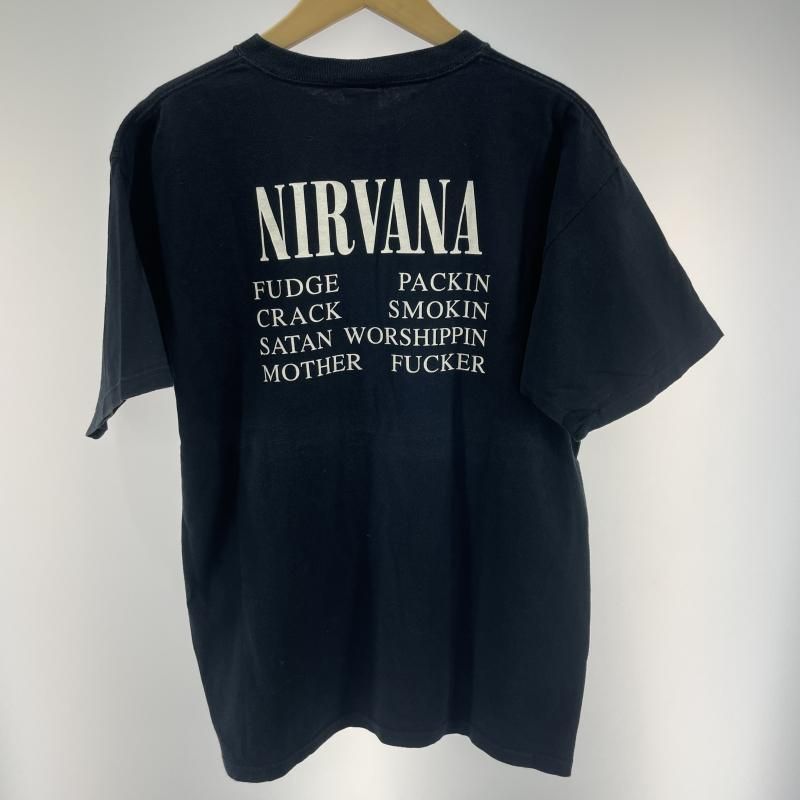 中古】00s NIRVANA Vestibule 両面プリントTシャツ ブラック サイズL