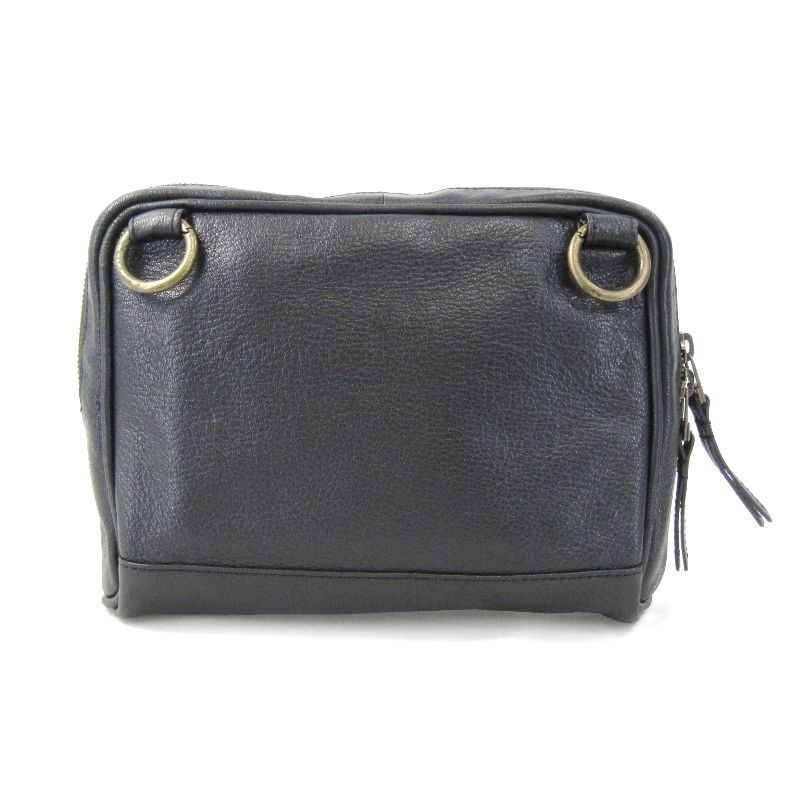 美品 m+ エムピウ ショルダーバッグ MARSUPIO II マルスーピオ2 山羊革 ゴートレザー 2WAY ブラック 黒   47000347 美品 m+ エムピウ ショルダーバッグ MARSUPIO II マルスーピオ2 山羊革