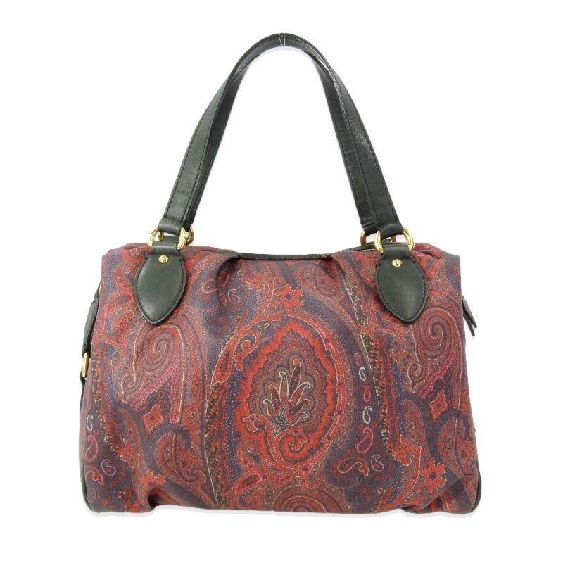 ETRO エトロ ミニボストンバッグ ペイズリー柄 PVC イタリア製