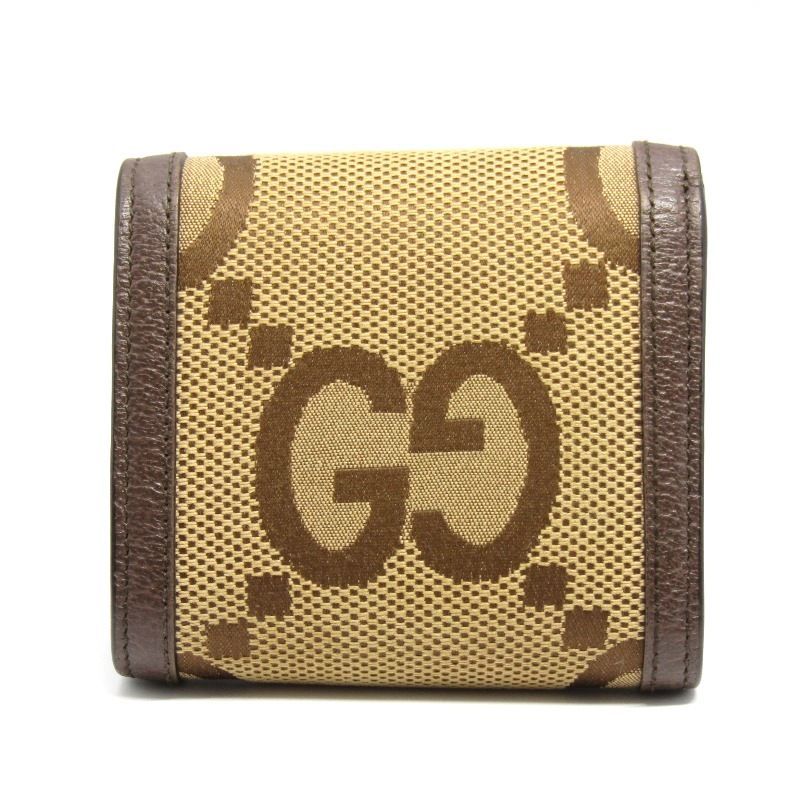 美品 GUCCI グッチ 二つ折り財布 ダイアナ 658635 UKMBT 2572 ジャンボ GGキャンバス バンブー イタリア製 ベージュ 61006058