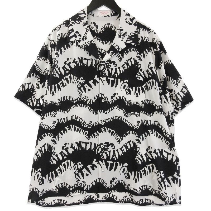 valentino ヴァレンティノ　シルクシャツ　半袖シャツ　ピッチョーリ期 美品 Valentino ヴァレンティノ 半袖シャツ XV0AAA908GH ウェーブス