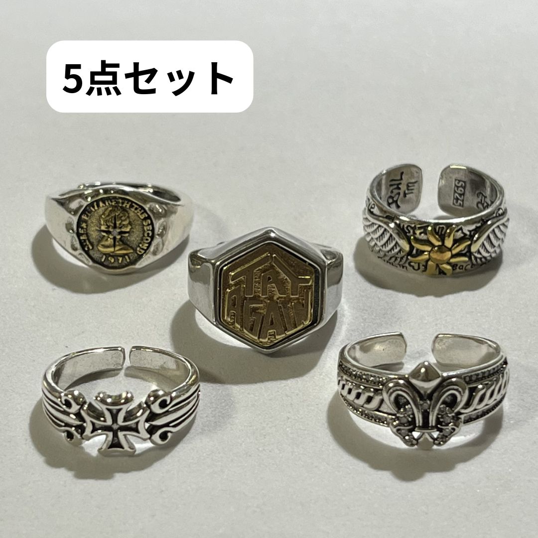 DustSilver DSCR0796 指輪 5点セット アメカジ メキシカン