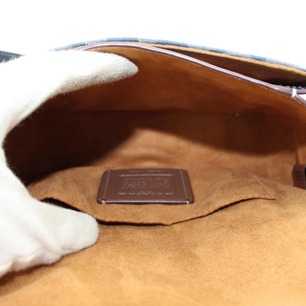 コーチ COACH ショルダーバッグ デニム キャンバス レザー