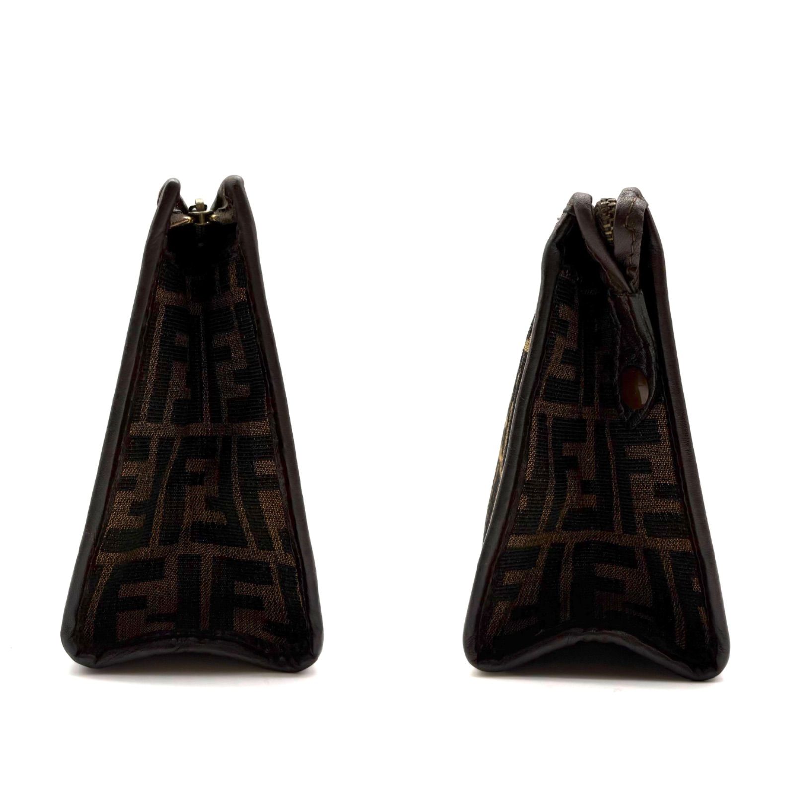 FENDI Vintage Zucca Pattern Clutch Bag Pouch Brown フェンディ