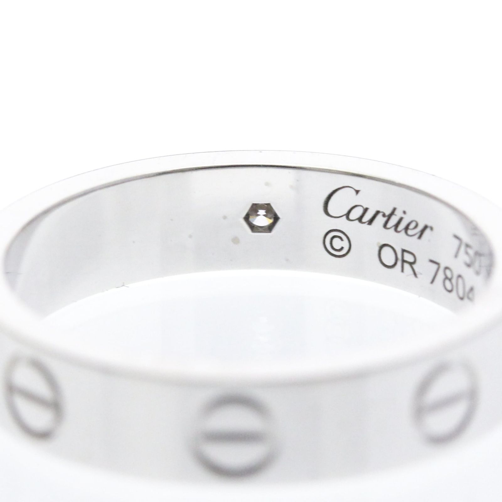 カルティエ(Cartier) ミニラブ リング 1P ダイヤモンド K18ホワイト