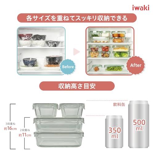 iwaki(イワキ) 耐熱ガラス 保存容器 シンジカトウ Petit bois 4個