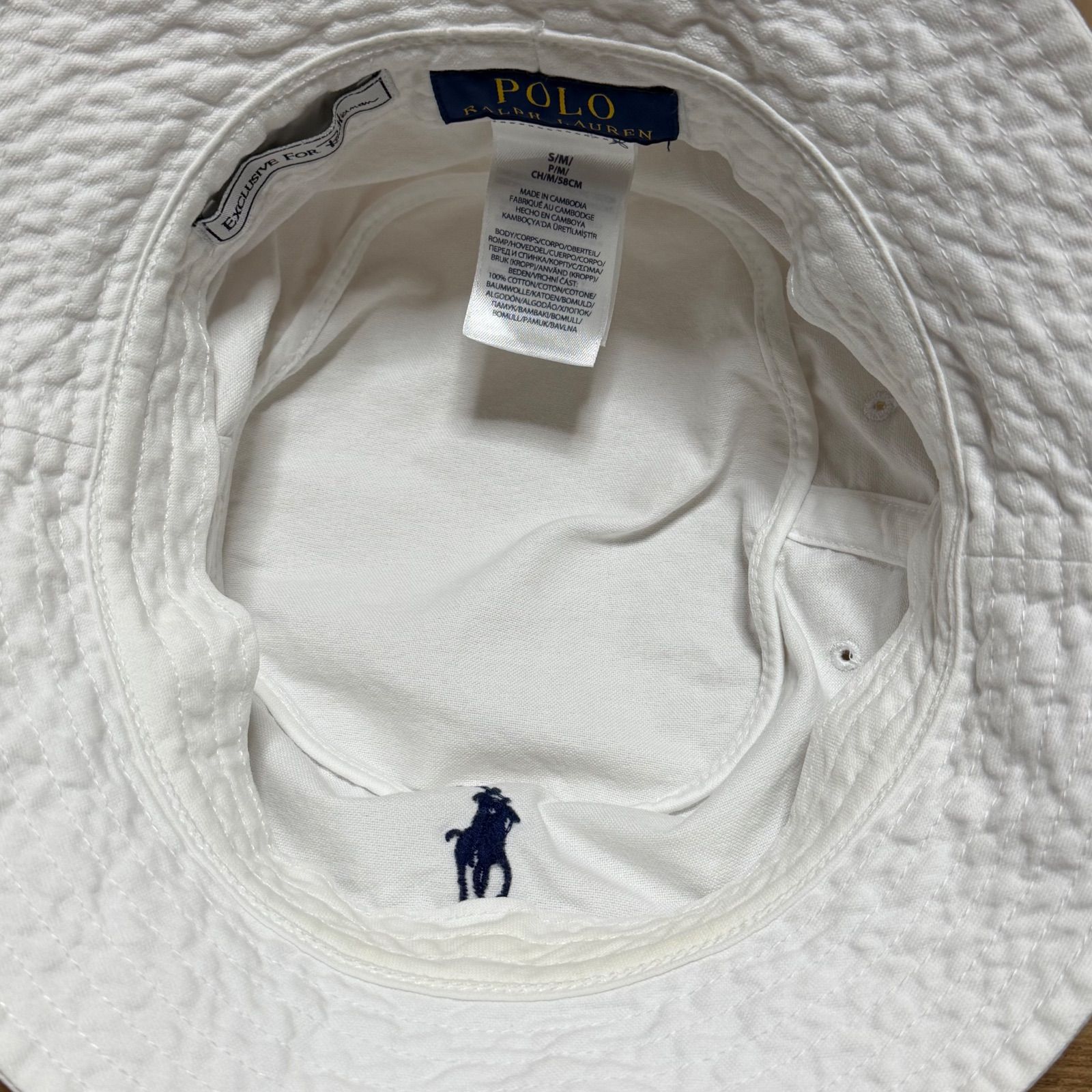 Polo Ralph Lauren Ron Herman バケットハット 別注】ポロ ラルフローレン ロンハーマン バケットハット 白 S M 58cm