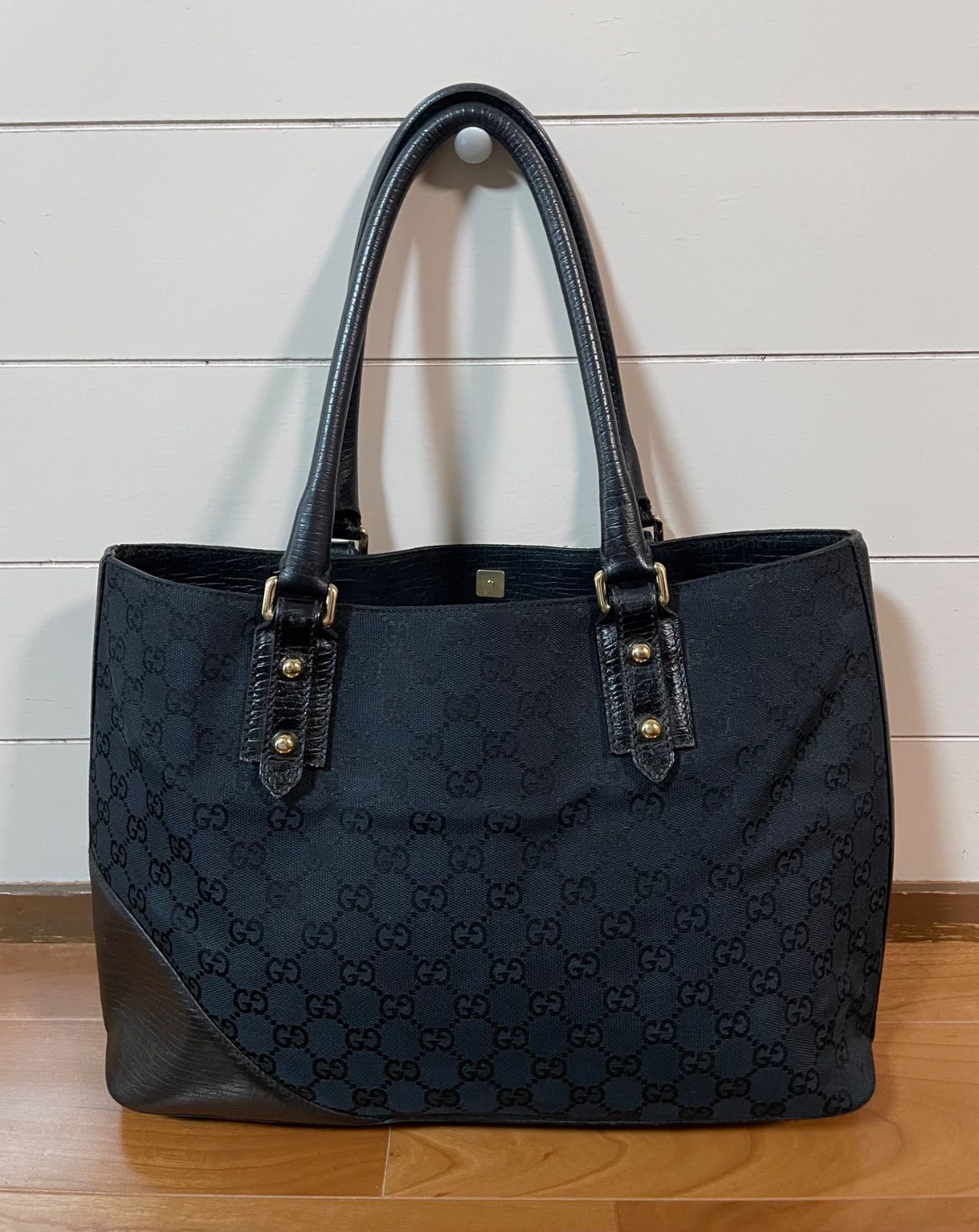 GUCCI グッチ ホースビット シェリーライン GGキャンバス トートバッグ