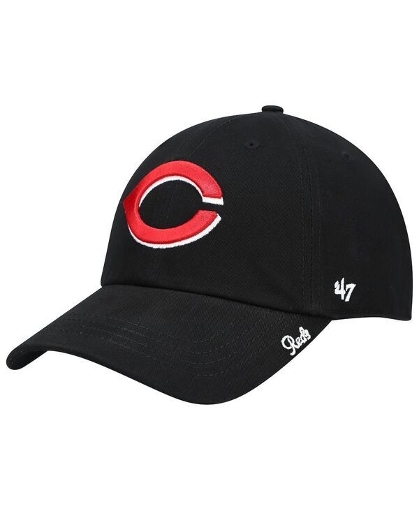 47 ブランド レディース アクセサリー 帽子 47 Brand Womens Black Cincinnati Reds Teamiata Clean Up Adjustable Hat Black