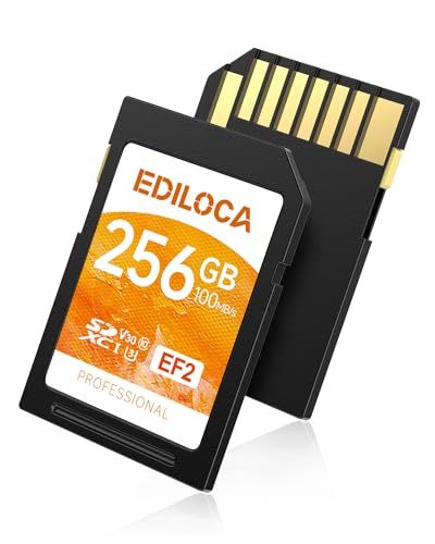 Ediloca EF2 256GB SDカード UHS-I Class10 U3 V30 高速 最大読取速度 100MB/s 最大書込速度 90MB/s メモリカード 4K/フルHD対応(カラー: ブラック)