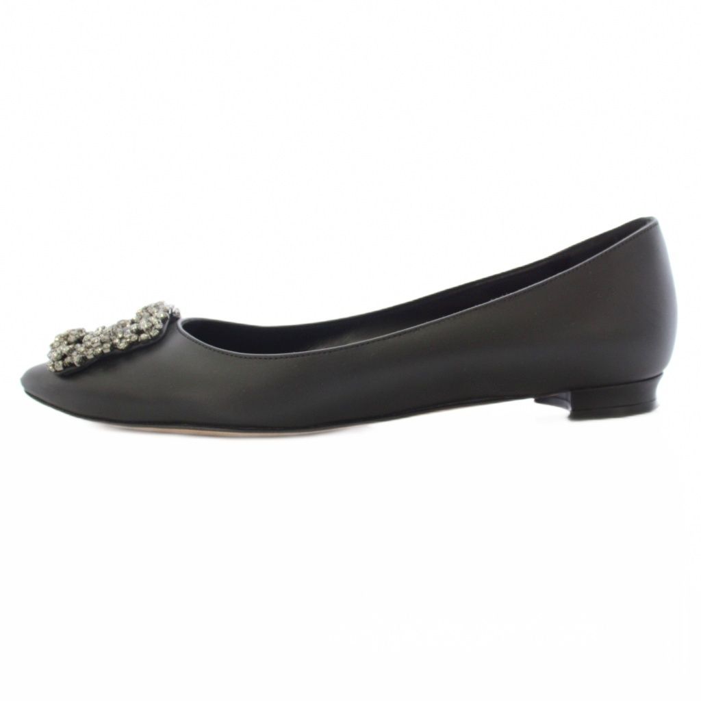 マノロブラニク MANOLO BLAHNIK ハンギシ パンプス ビジュー レザー