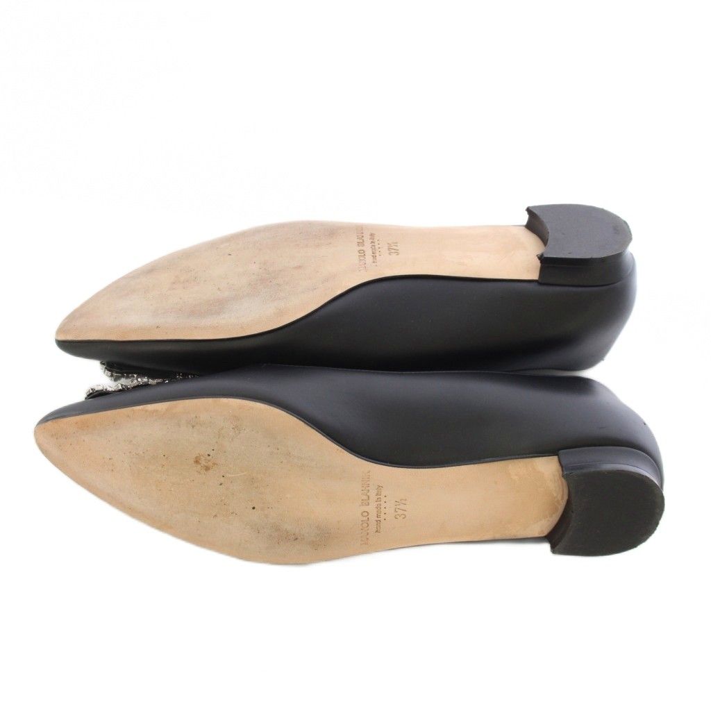 マノロブラニク MANOLO BLAHNIK ハンギシ パンプス ビジュー レザー