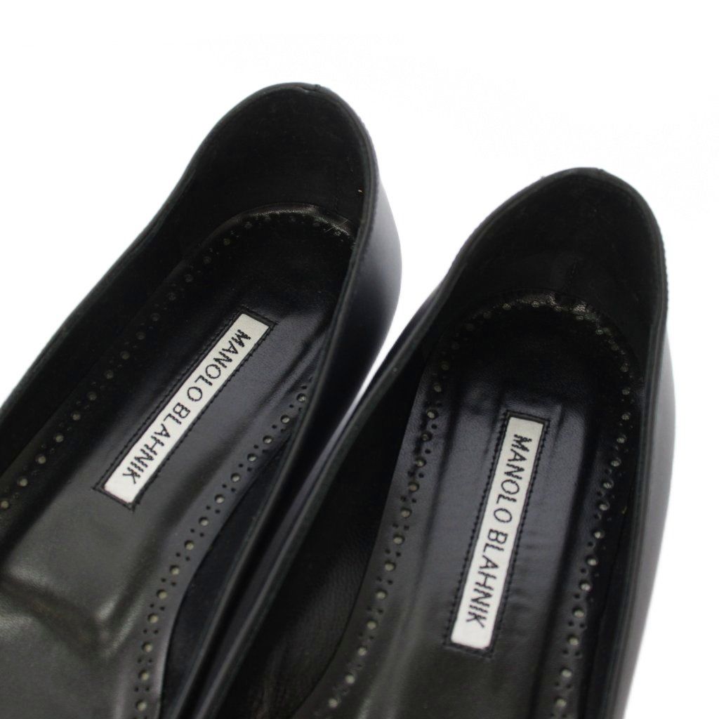 マノロブラニク MANOLO BLAHNIK ハンギシ パンプス ビジュー レザー