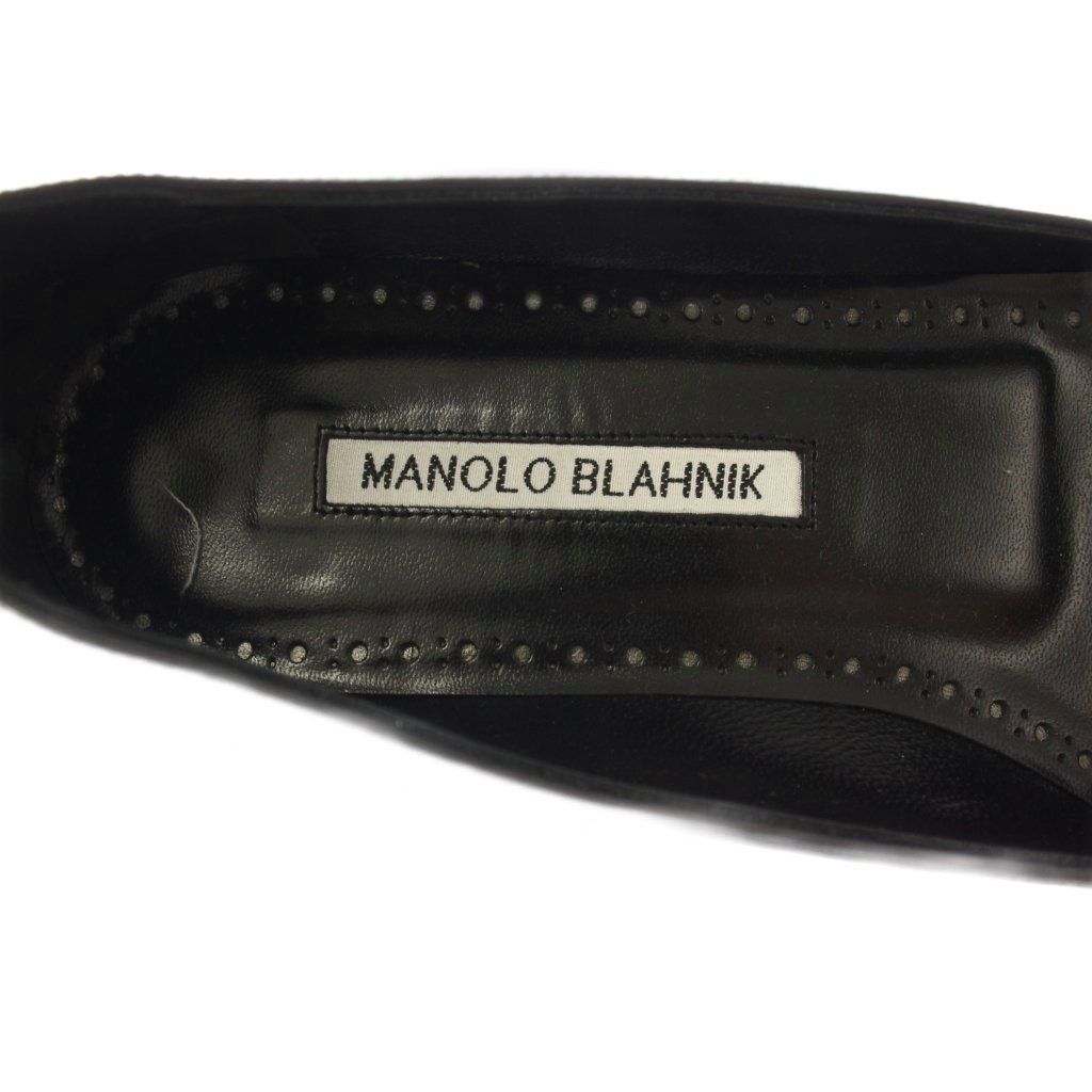 マノロブラニク MANOLO BLAHNIK ハンギシ パンプス ビジュー レザー