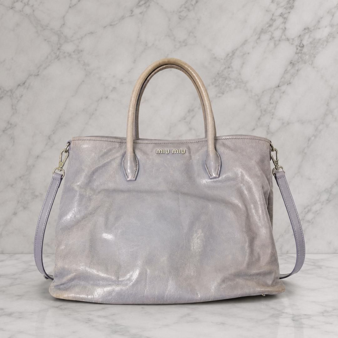 4294 MIU MIU ミュウミュウ レザー 2WAY トートバッグ ハンドバッグ