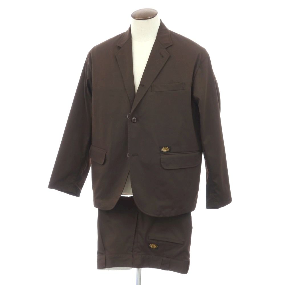 Dickies セットアップ・スーツ（その他） M/M 茶(ヘリンボーン) 【古着】【中古】 中古】ディッキーズ Dickies × TRIPSTER ポリエステル 3つボタンスーツ