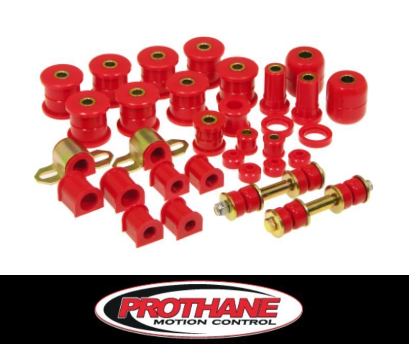 PROTHANE トヨタ AE86 ハチロク カローラ GTS SR5 1985~1987年 強化 ウレタン ブッシュ トータル キット 赤 レッド コントロール アーム スウェイバー エンドリンク 18-2010