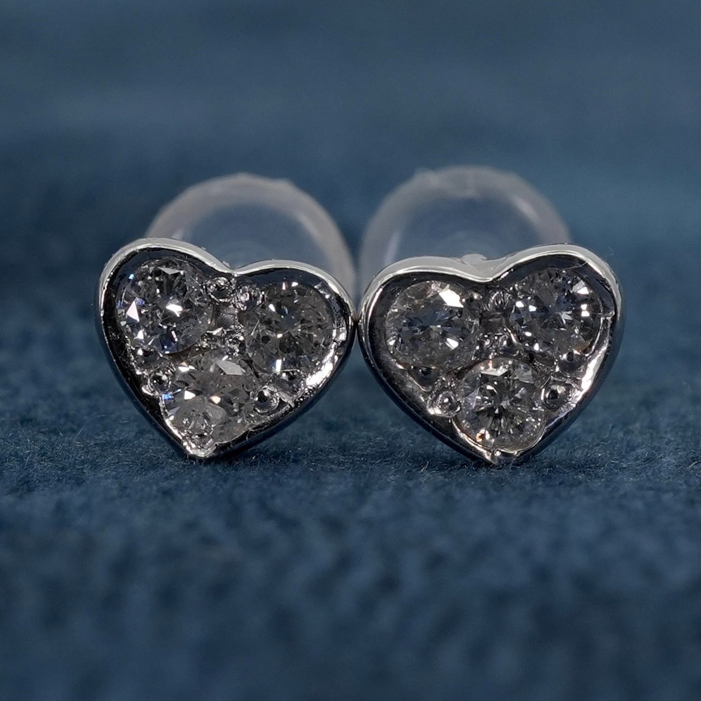 Pt900 ハート プラチナ ダイヤ 0.2ct パヴェ ピアス/26-0365 - メルカリ