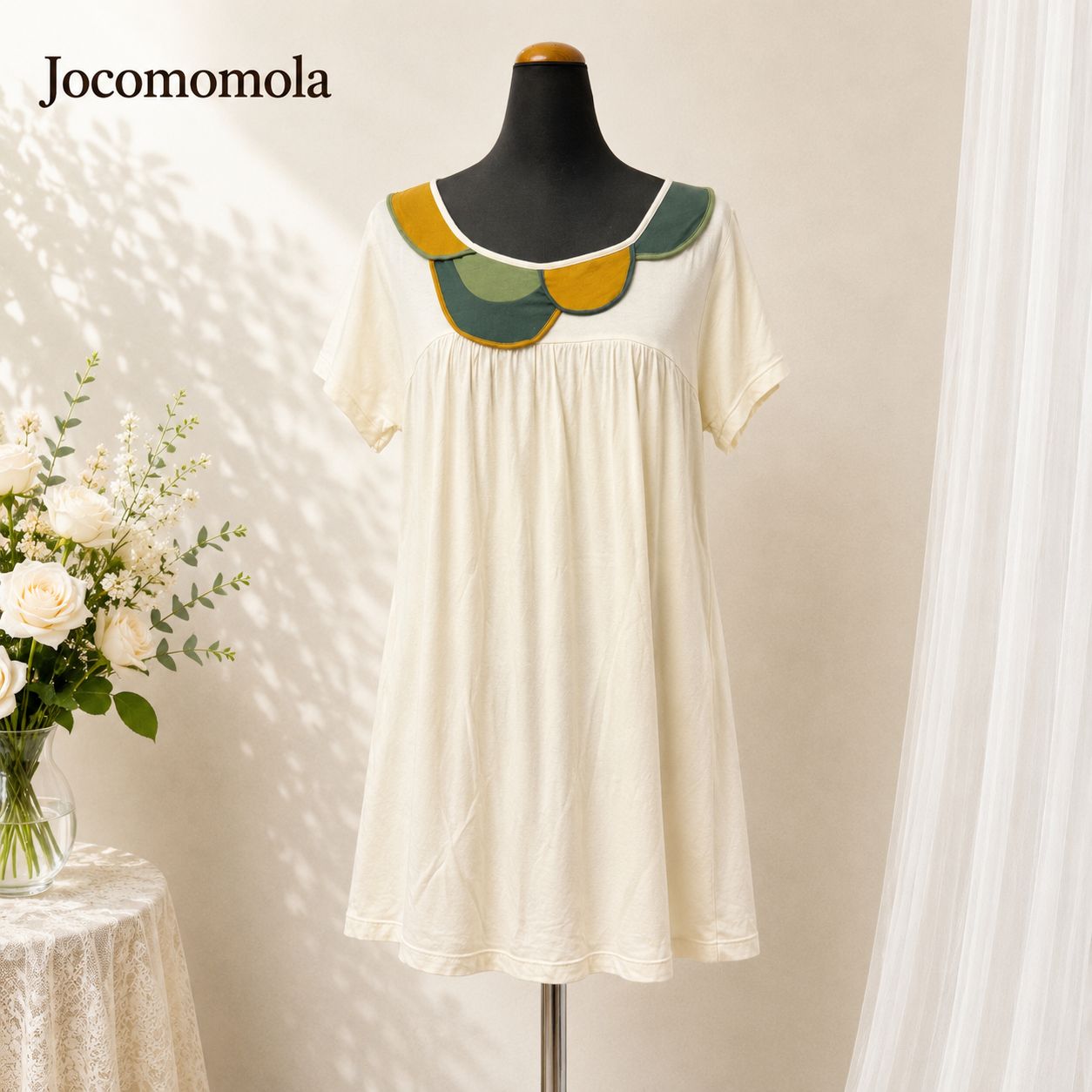 Jocomomola - Jocomomola ホコモモラ sybillaシビラ　チュニック　ワンピース Jocomomola ホコモモラ 夏 配色デザイン チュニック シビラ Sybilla