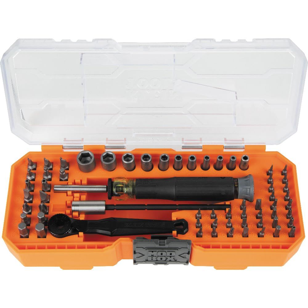 Klein Tools マイクロラチェットビット 精密ドライバーセット 64本セット モジュラーケース マグネット 精密 標準ビット&ナットドライバー 32787送料無料 bde52f52