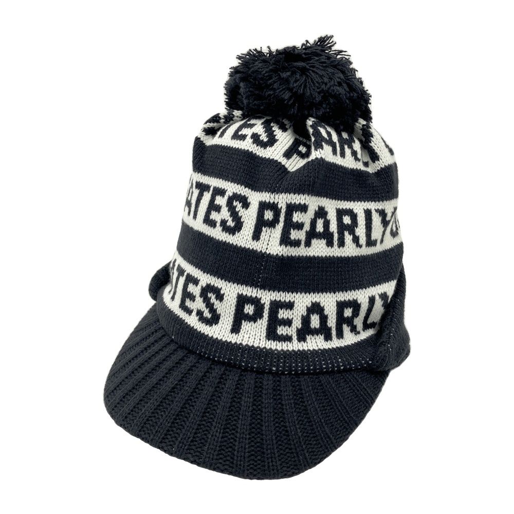 PEARLY GATES パーリーゲイツ 053-3187095 ニットキャップ ロゴボーダー柄 ネイビー系 FR [240101745885] ゴルフウェア ストスト 6,778円