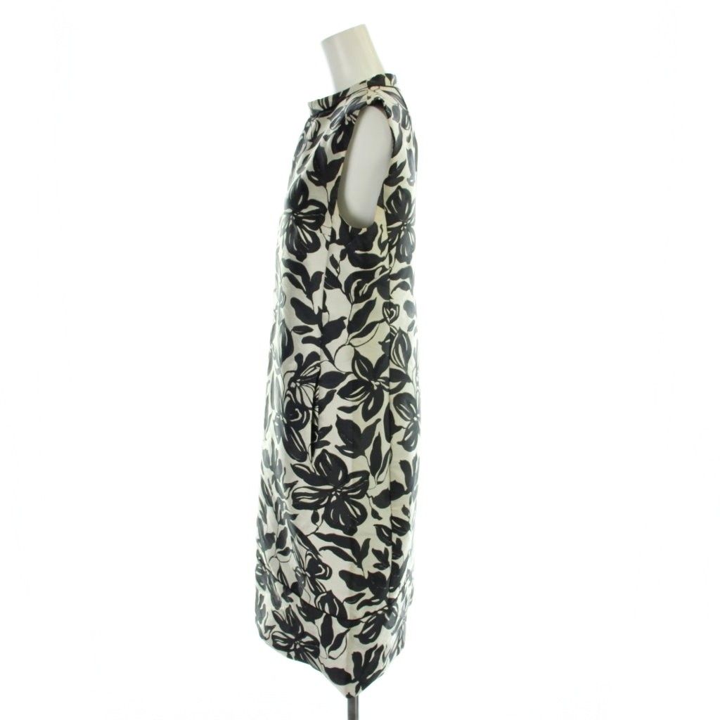 極美品　MAXMARA マックスマーラ　花柄　ワンピース　40 七分袖　総柄 Sマックスマーラ 'S Max Mara ワンピース 40 ベージュ 黒 ブラック 花