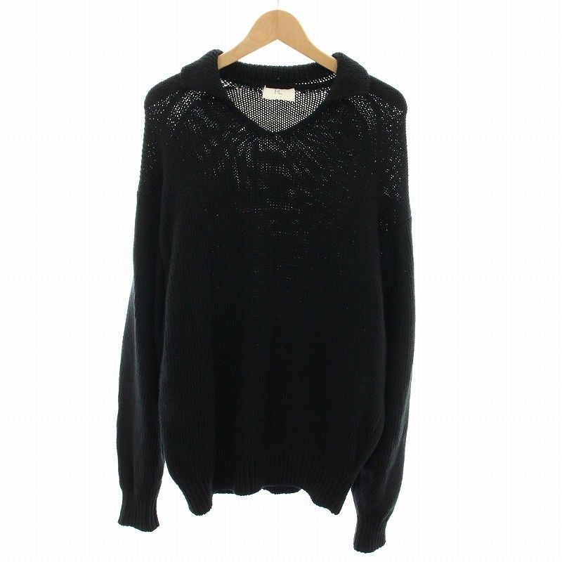 ヘリル HERILL コットンコードスキッパー Cotton code Skipper ニット セーター 長袖 5 黒 ブラック 24-080-HL-8220-1 /YT ▲H