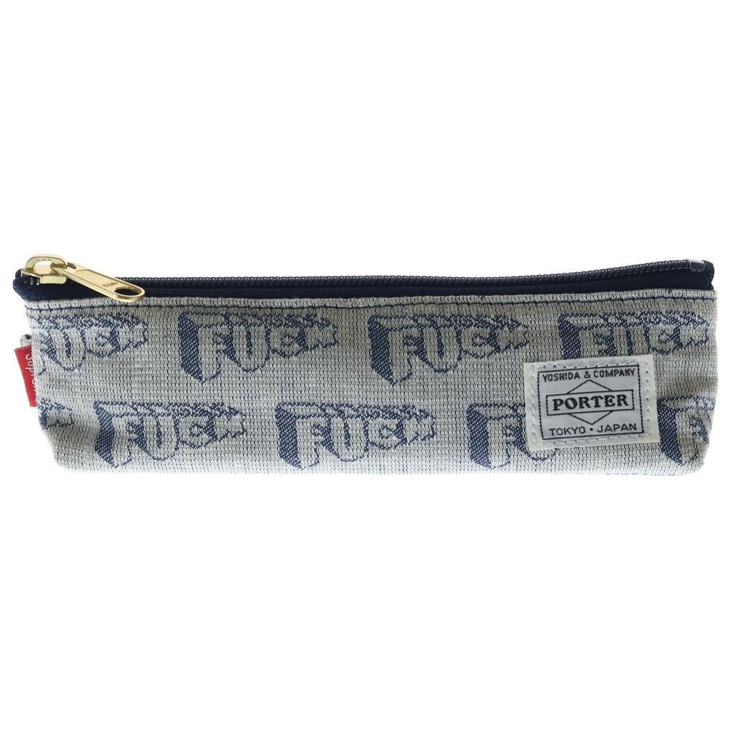 SUPREME (シュプリーム) 10SS ×PORTER Fuck Pen Case ポーター FUCKロゴ 総柄 ペンケース ブラック