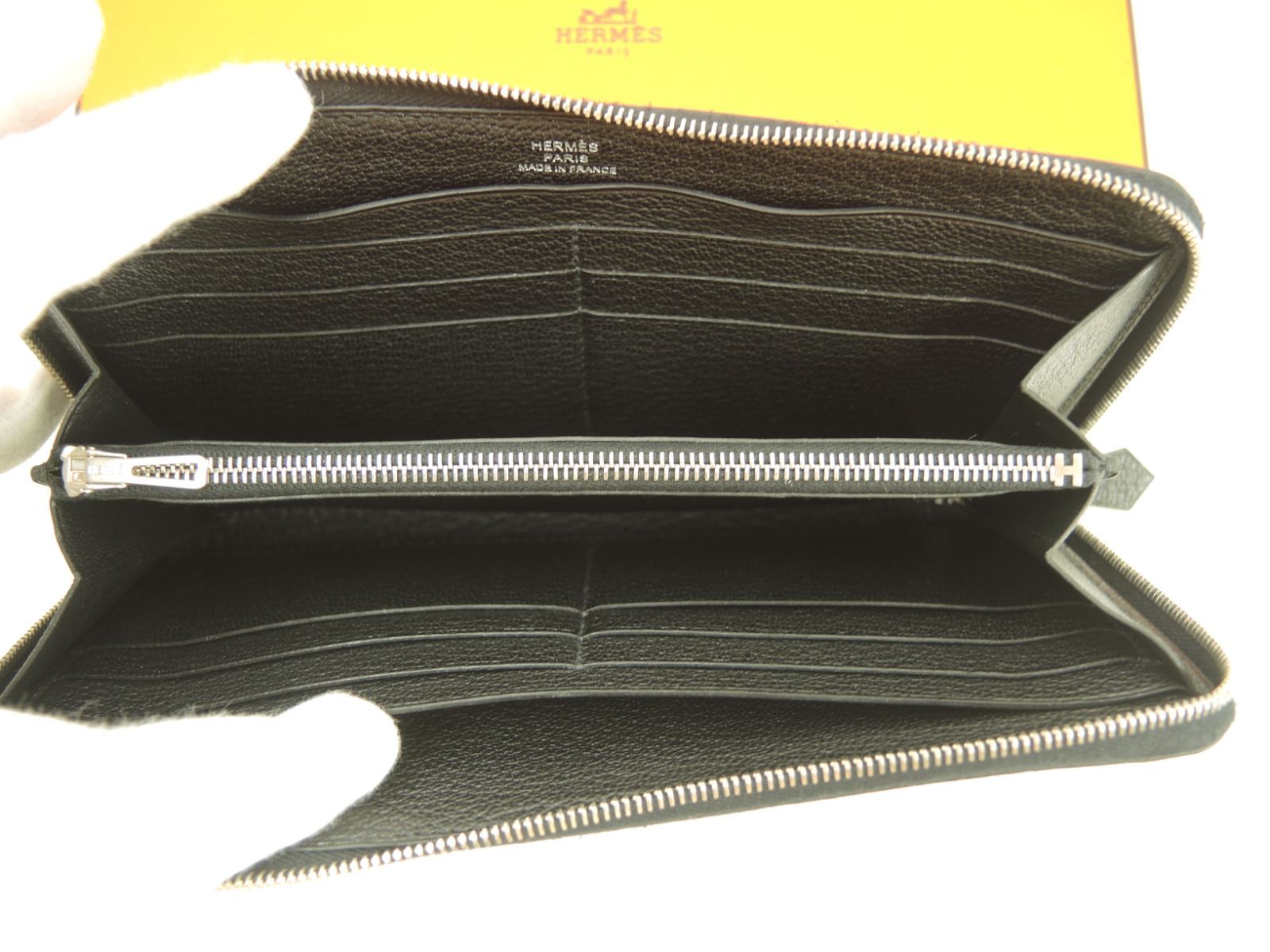 エルメス アザップロングクラシック シェーブルフルレザー 黒 ラウンド