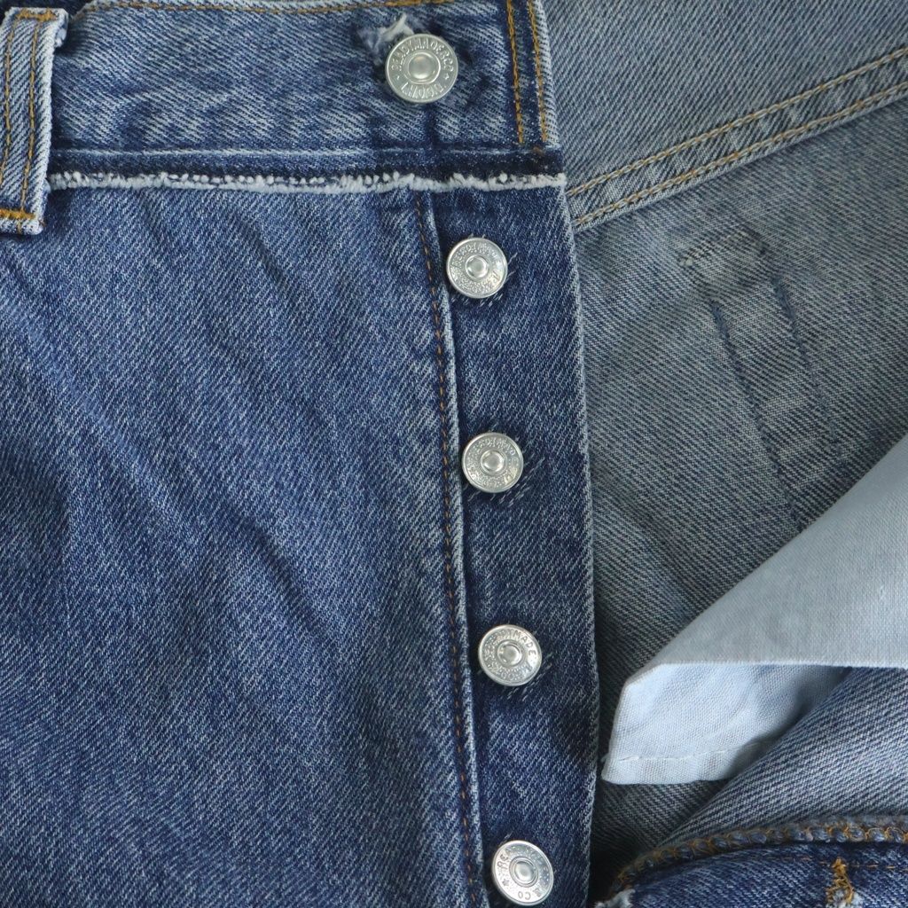 READY MADE レディメイド WIDE FLARE DENIM PANTS 再構築 フレアデニムパンツ インディゴ RE-CO-BL-00-00-243 READY MADE (レディメイド) WIDE FLARE DENIM PANTS 再構築 フレア