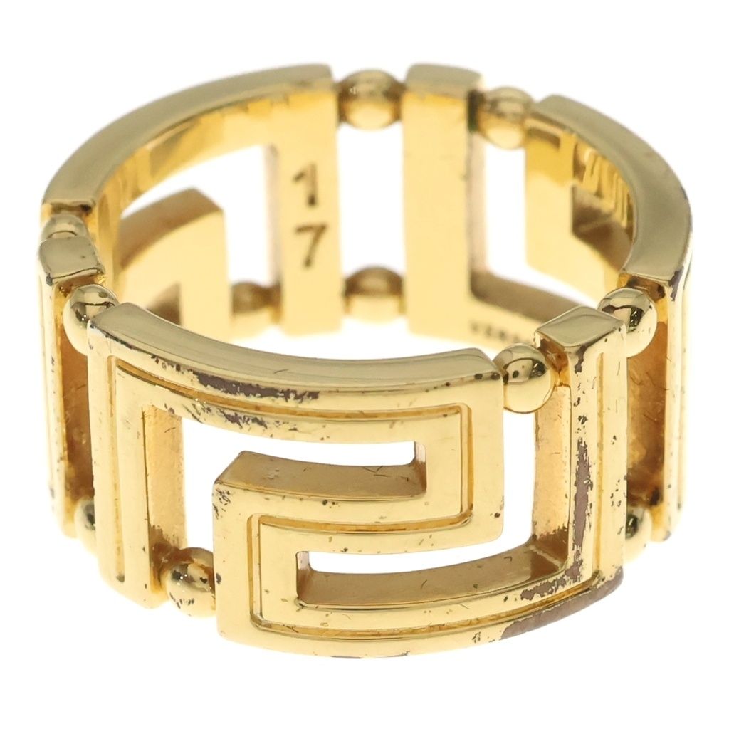 VERSACE (ヴェルサーチ) Greca cut out Ring リング 指輪 ゴールド