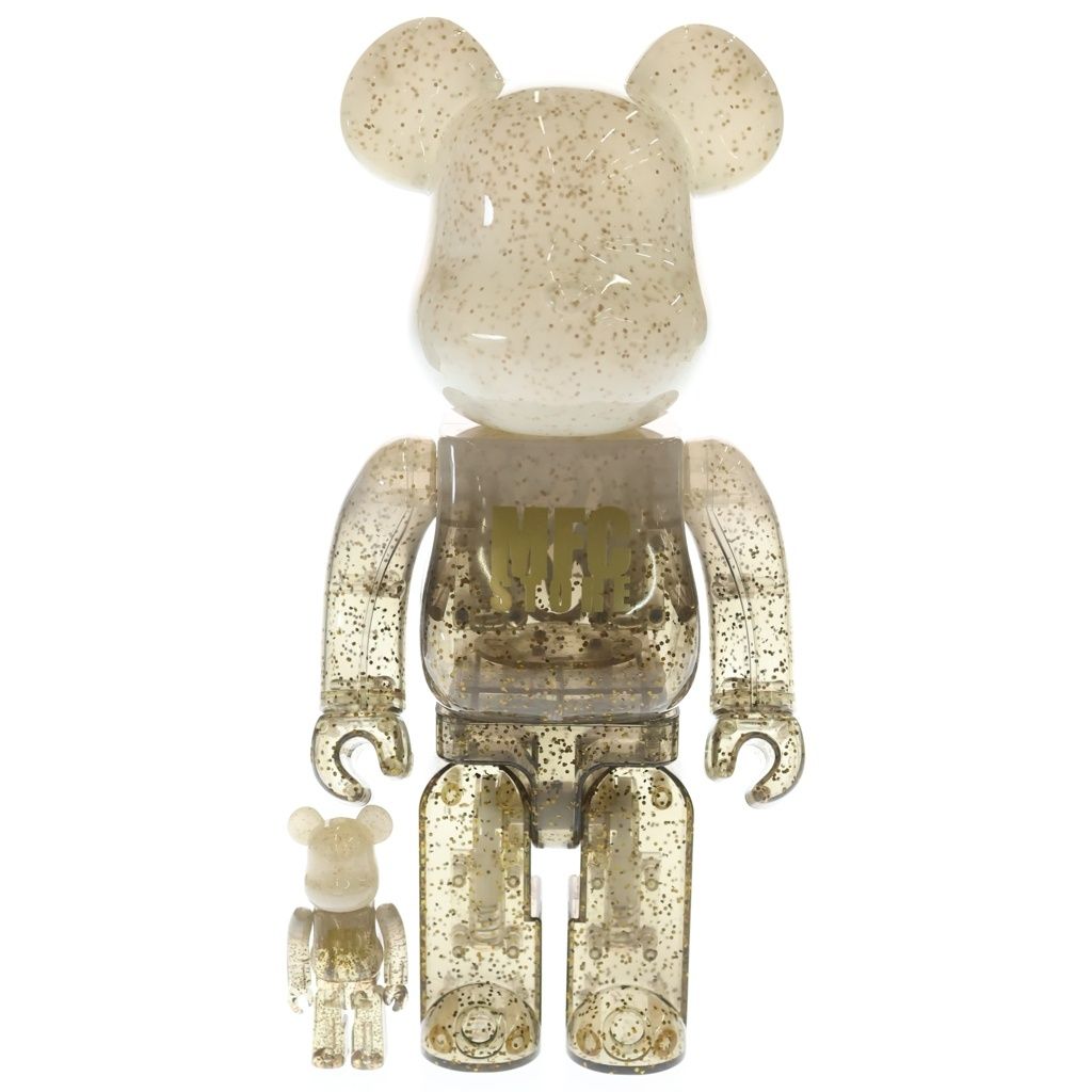 MEDICOM TOY (メディコムトイ) BE@RBRICK ×MFC STORE 5th Anniversary 100% & 400% ベアブリック フィギュア 人形 ホワイト/ゴールド 8,993円