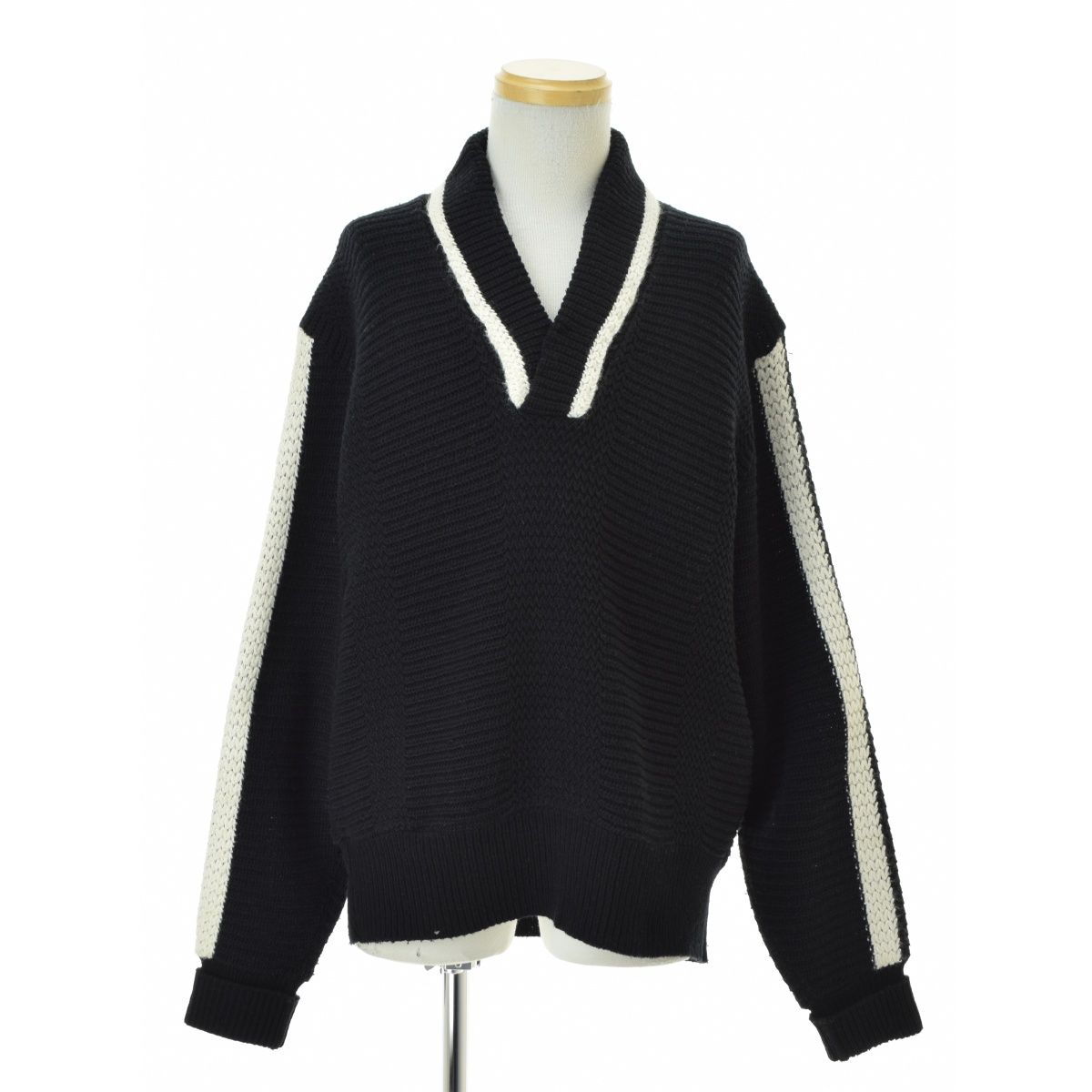 【CAMPUS】60s〜 BULKY KNIT ライン長袖ニットセーター