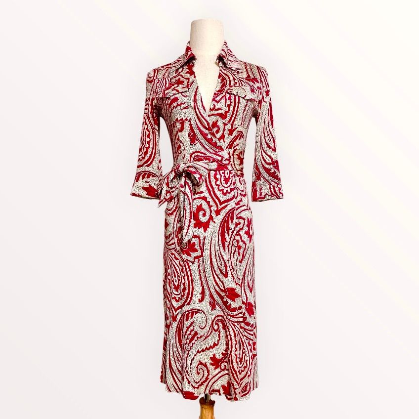 DIANE von FURSTENBERG / DVF シルク100% 襟付き カシュクール 巻き