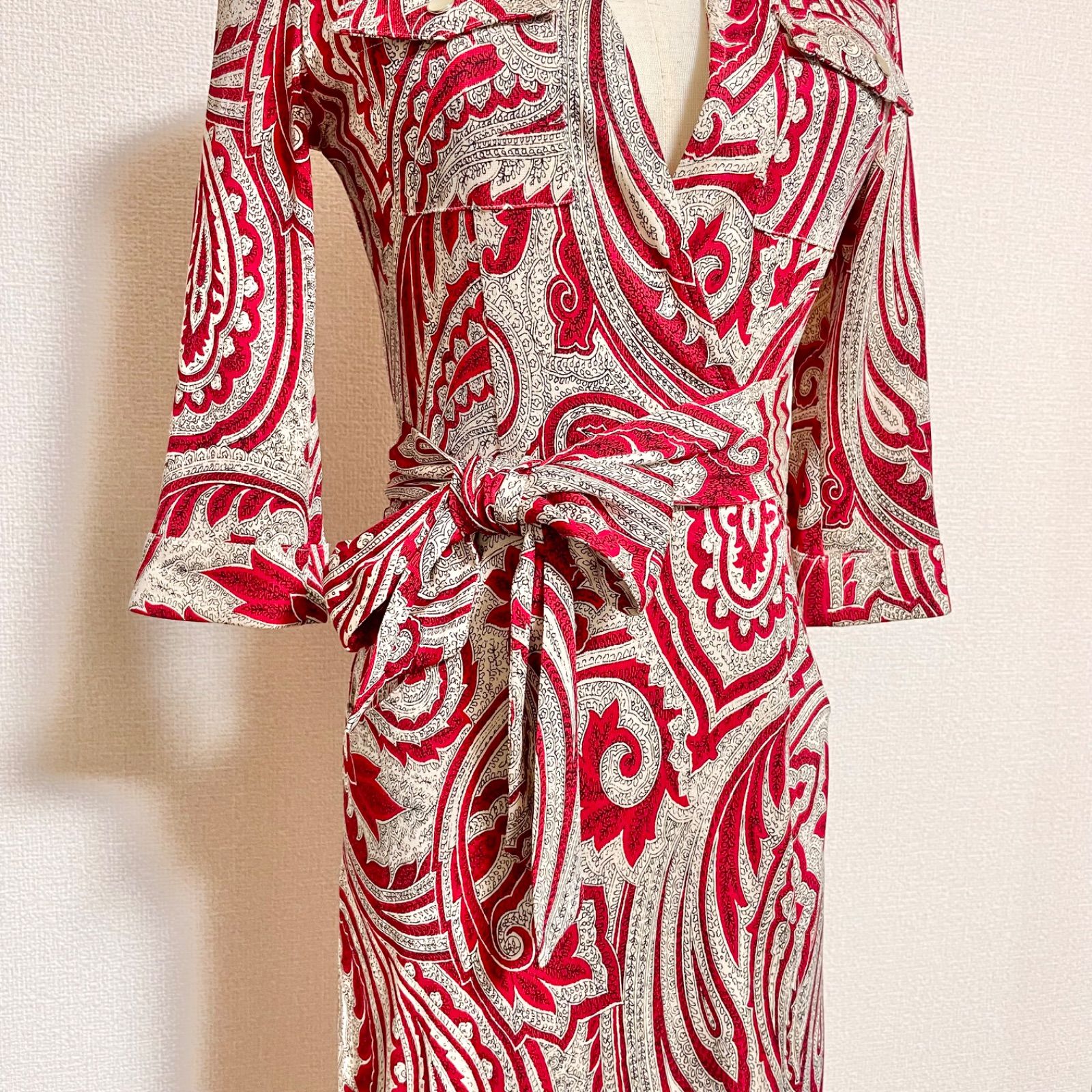 DIANE von FURSTENBERG / DVF シルク100% 襟付き カシュクール 巻き