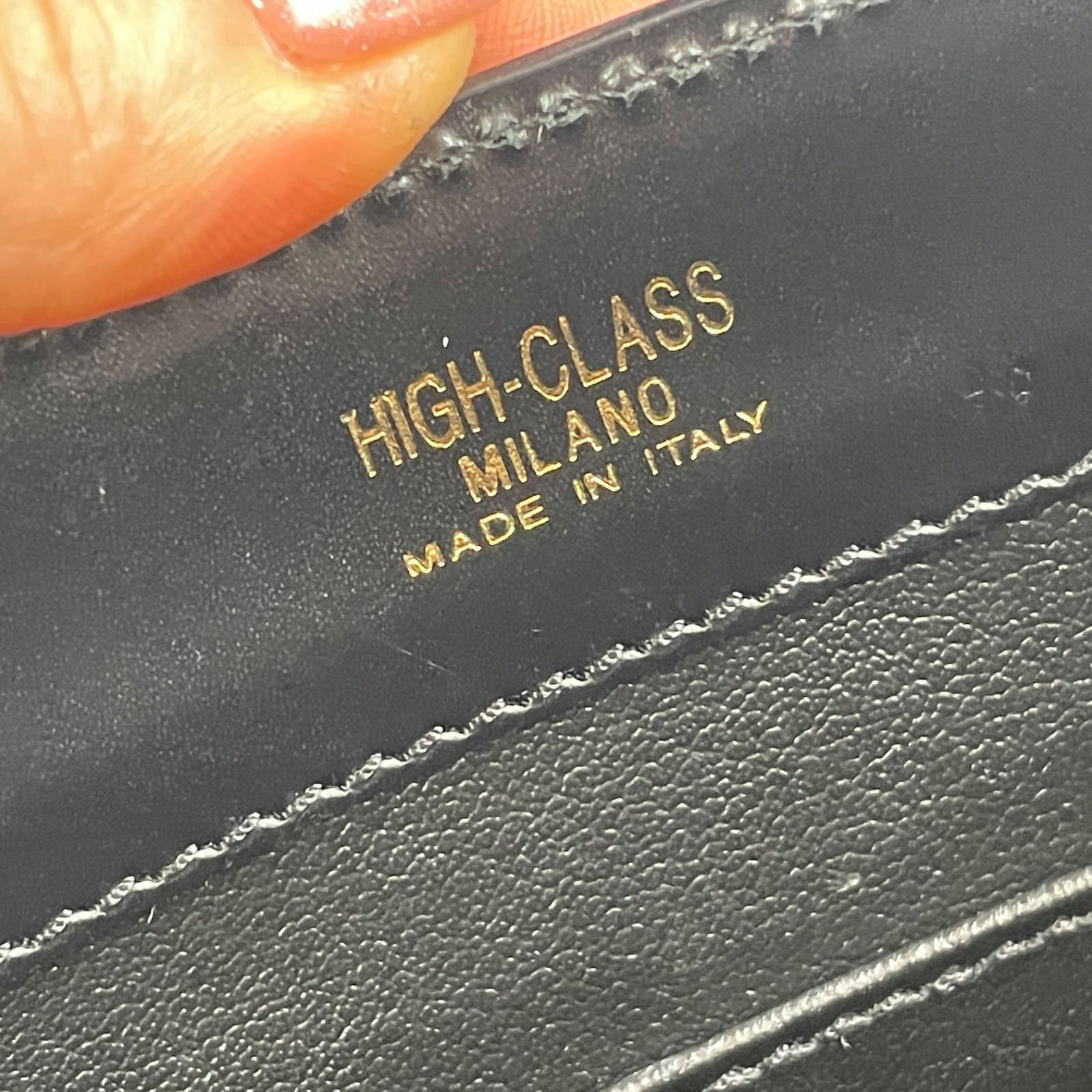 High-Class ハンドバッグ ブラック ゴールド金具 ショルダーバッグ