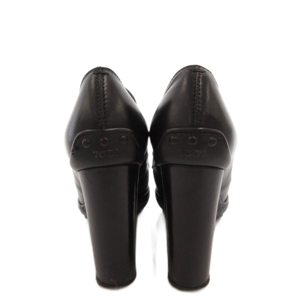 Tod`s チャンキーヒールローファー レザー #37 ブラック 箱 袋 Tod`s チャンキーヒールローファー レザー #37 ブラック 箱 袋 Tod`s