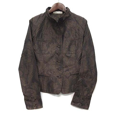 HIROKO KOSHINO HIROKO KOSHINO Memory Taffeta Jacquard Jacket Brown Brown 38 Made in Japan