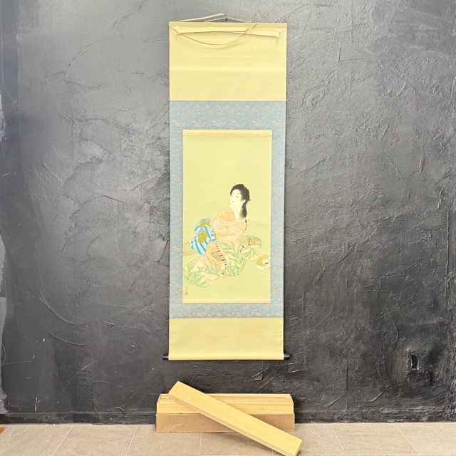 美品 掛け軸 娘深雪 上村松園 没後50周年記念 限定 115/250 画寸780×430mm 日芸版画院 巻物 掛軸 箱付 シルクスクリーン【中古】/517728