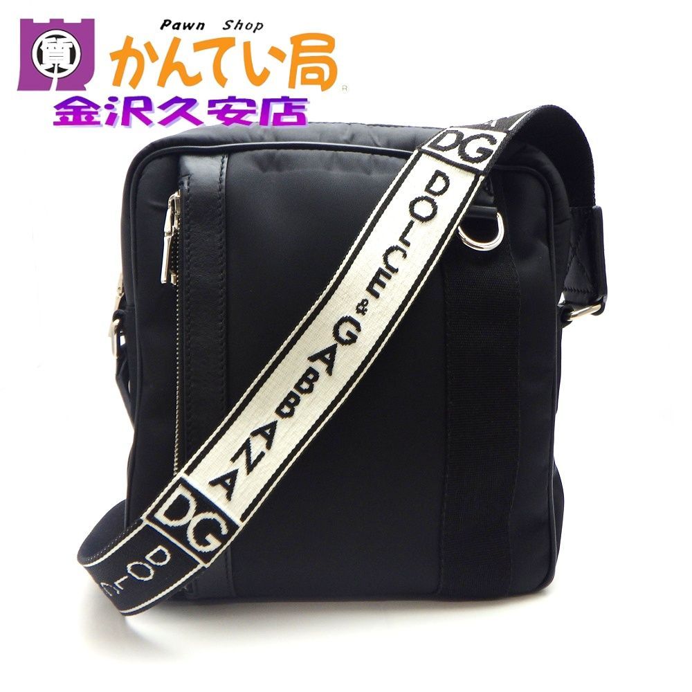 Dolce&Gabbana ドルチェ＆ガッバーナ　BM1645 B9I48 80999　ナイロン ショルダーバッグ　ブラック 黒　ロゴストラップ　男女兼用　ドルガバ　A26-1522　久安店