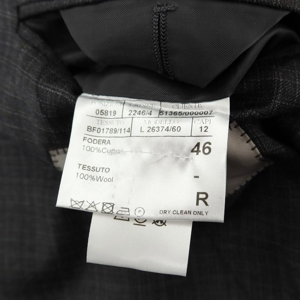 新品】カナーリ CANALI ウール チェック 3B 3つボタンスーツ グレーx