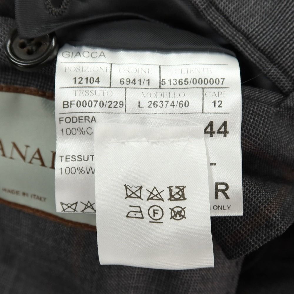 新品】カナーリ CANALI ウール チェック 3B 3つボタンスーツ グレーx