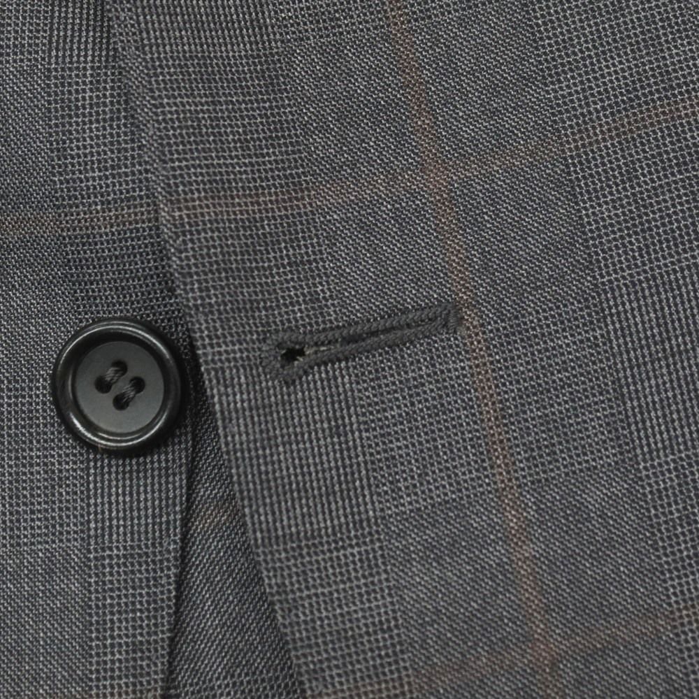 新品】カナーリ CANALI ウール チェック 3B 3つボタンスーツ グレーx
