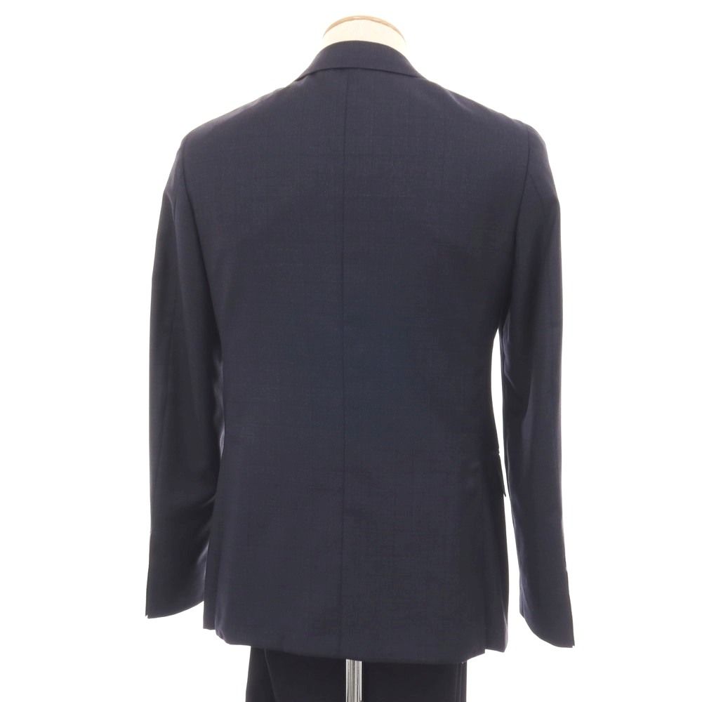 新品】カナーリ CANALI ウール チェック 3つボタンスーツ ネイビー