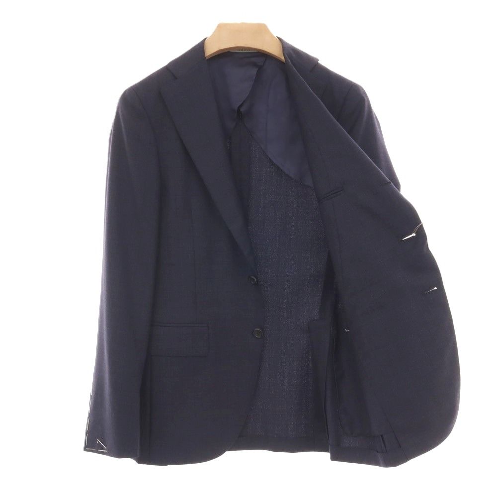 新品】カナーリ CANALI ウール チェック 3つボタンスーツ ネイビー