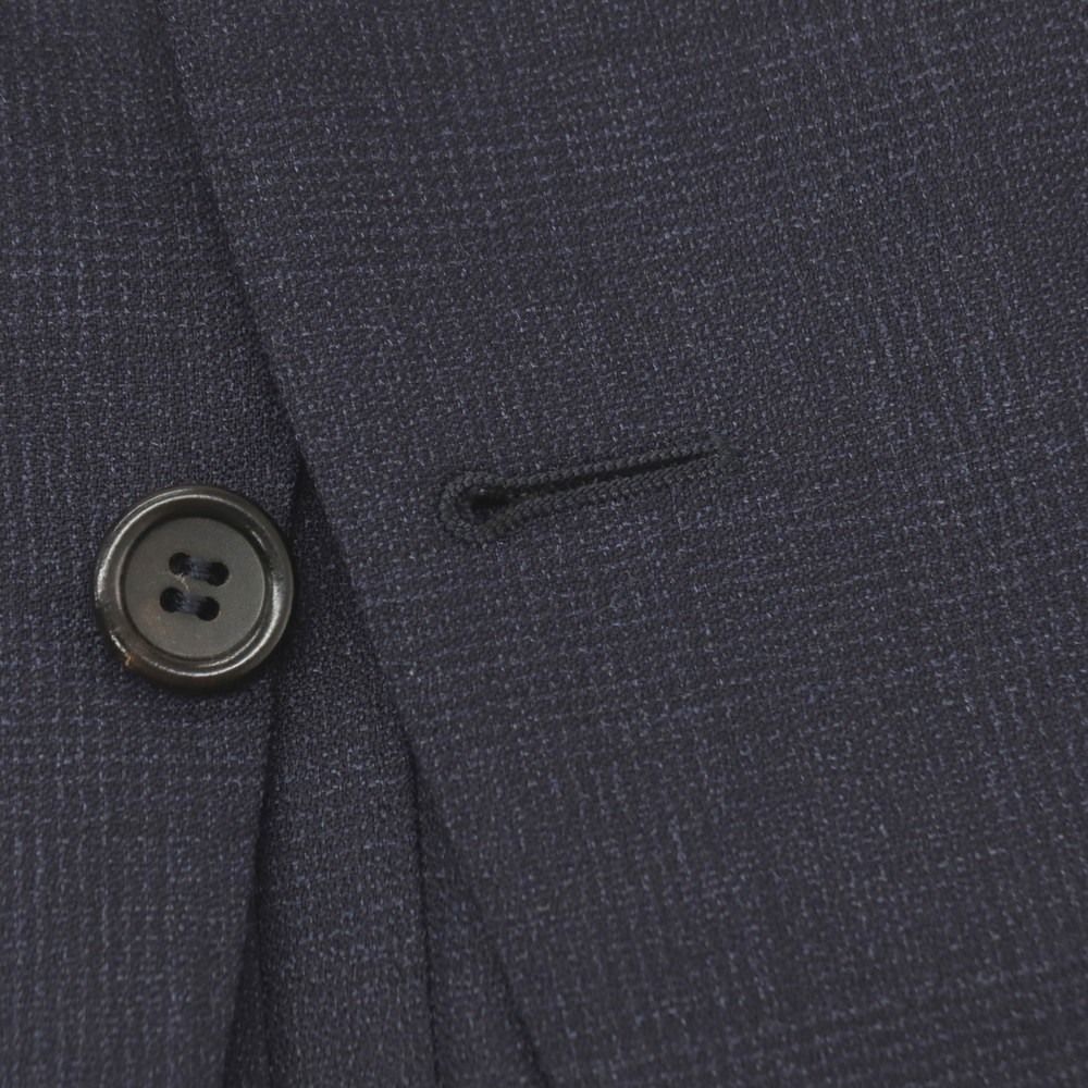 新品】カナーリ CANALI ウール チェック 3つボタンスーツ ネイビー