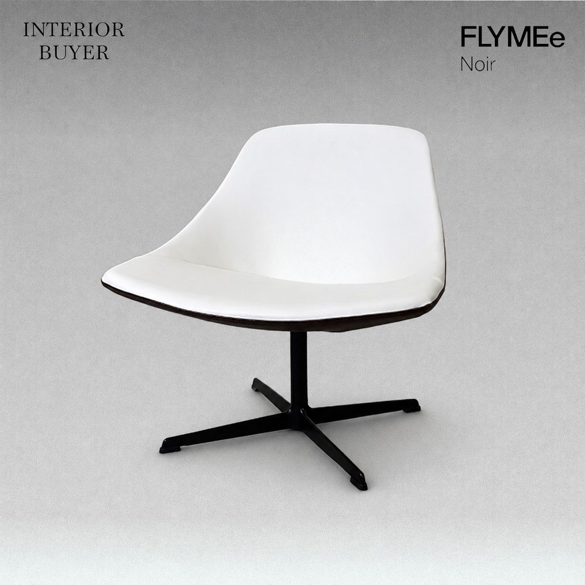 FLYMEe Noir フライミーノワール LOUNGE CHAIR ラウンジチェア 回転式 レザー ホワイト 定価21万