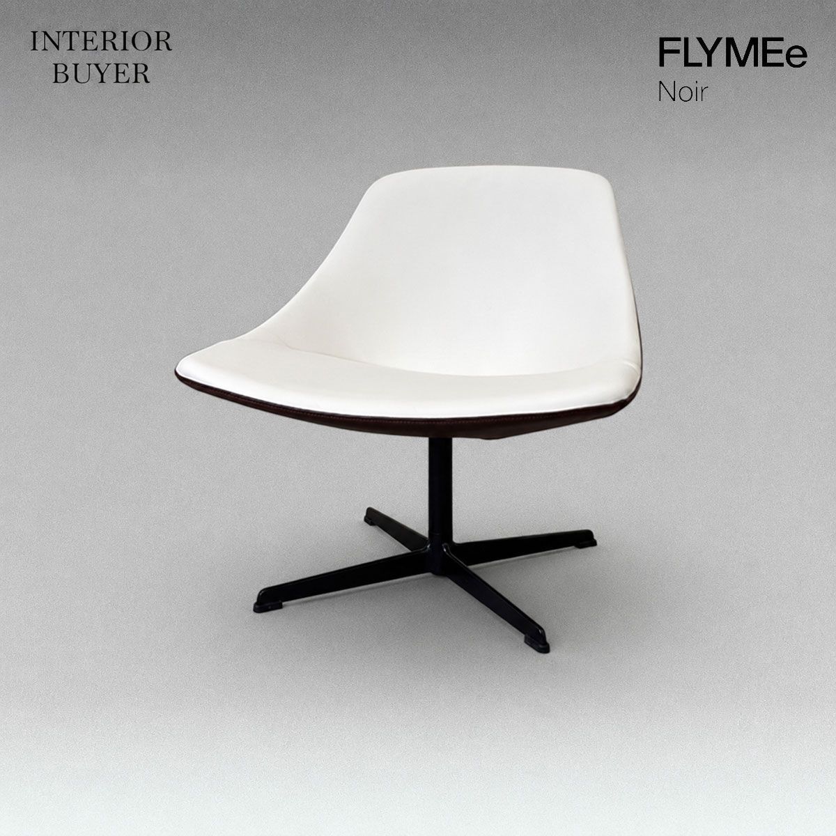 FLYMEe Noir フライミーノワール LOUNGE CHAIR ラウンジ チェア 回転式 レザー ホワイト 定価21万